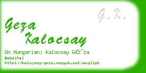 geza kalocsay business card